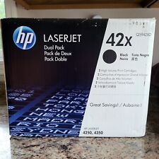 Genuine OEM HP LASERJET 42X Q5942XD Dual Pack High Volume Toner Black Sealed Box picture
