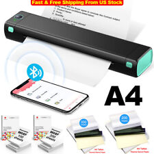 Portable Wireless A4 Bluetooth Thermal Inkless Mobile Printer Phomemo M08F Lot picture