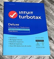 Intuit Turbotax  Deluxe Federal State Preparation Software 2023 Windows Mac CD picture