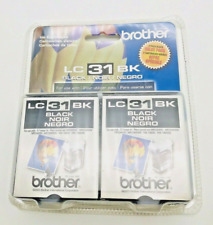 2 Genuine Brother LC31BK Black Ink Printer Cartridges Expired 09/2010 picture