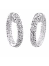 In & Out Diamond Hoop Earrings Set in 14K White Gold 2.10 Carats ER7016W-H picture