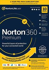 Norton 21389946 360 Premium 10 Devices Antivirus software Auto Renewal Key card picture