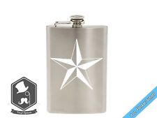Nautical Star Art 8 ounce Etched Stainless Steel Hip Flask with Funnel picture