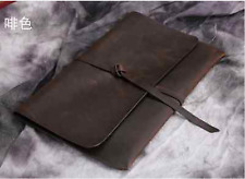 file Folder pocket cow Leather Messenger bag Briefcase Pouch handmade brown Z040 picture