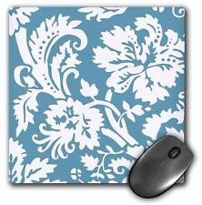 3dRose Blue and white damask - large print stylish floral - modern contemporary picture