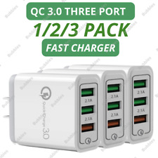 Three Port USB Fast Charger QC Wall Power Adapter For iPhone 13 Samsung Android picture
