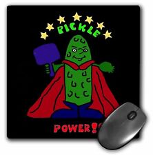 3dRose Funny Pickleball Super Hero Cartoon Pickle MousePad picture