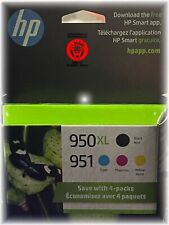4 Pack HP 950XL/951 (C2P01FN) Black/Cyan/Magenta/Yellow Ink Factory Sealed 25/26 picture
