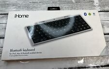 iHome Wireless Bluetooth Keyboard Universal Silver Black Rechargeable iPad Mac picture