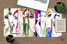 3D Watercolor Modern Girl Painting 8 Non-slip Office Desk Mouse Mat Game picture