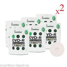 1200-Pack SmartBuy DVD-R 16X 4.7GB White Inkjet Hub Printable Record Media Disc picture