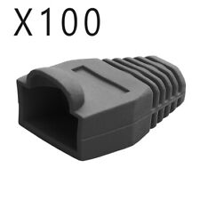 Qty of 100 pcs - CAT5e/6 RJ45 Ethernet Patch Cable Strain Relief Boots - Black picture
