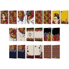 OFFICIAL FRIDA KAHLO RED FLORALS LEATHER BOOK WALLET CASE COVER FOR APPLE iPAD picture