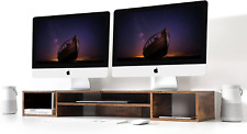 Dual Monitor Stand, Computer Dual Monitor Riser, Multi Screen Monitor Stand with picture