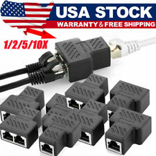 1-10X Ethernet Splitter 1 To 2 RJ45 LAN Port Internet Cable Adapter Connector picture