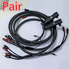 Pair HiFi K2 Speaker Cables Audio Bi/Single-wire W/ 72V DBS Silver Banana Plugs picture