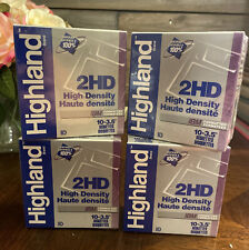 New Lot of 4 boxes Highland 2HD HIGH DENSITY IBM FORMATTED 3.5