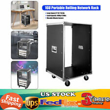 16U 19 inch Server Rack Open Frame Rolling Network Data Rack w/ Casters 4 Post picture