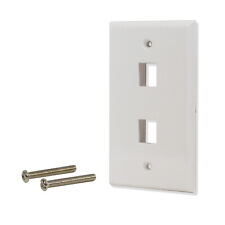 2 port Hole Keystone Jack Wall Plate Smooth Surface White Wholesale picture