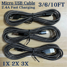 Heavy Duty Micro USB Cable 3/6/10 FT Fast Charge Charging Data Cord For Samsung picture