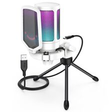AmpliGame USB Microphone, PC Gaming Recording Desktop Laptop Mic, RGB Streaming picture