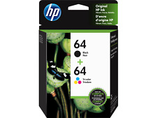 HP 64 2-pack Black/Tri-color Original Ink Cartridges, X4D92AN#140 picture