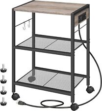 Industrial Printer Stand Mobile Printer Table Rolling Cart for Office Greige picture