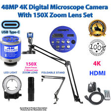 Soldering 150X Zoom Lens Digital Microscope Cam HD 4K 48MP 1080P Type-C HDMI Set picture