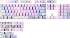 Violet OEM Profile Keycaps Set, 133 Keys Side-Printed PBT Custom Keycaps for ANS picture