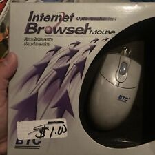 NOS NEW Vintage BTC M370 Internet Browser Mouse Wired PS/2 Tracker Ball Gray picture