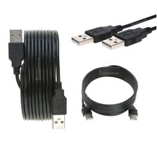 USB 2.0 Cable Black Type A Male to A Male High-Speed Data Transfer Charger Cord picture