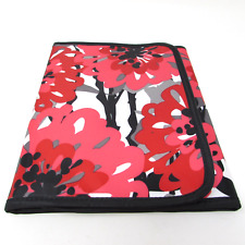31 Thirty One Fold It Up Tablet Notebook Case Tri Fold Floral Pink Black Pocket picture