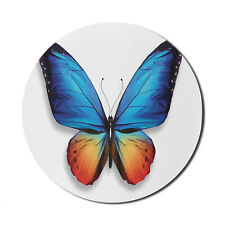 Ambesonne Butterfly Pattern Round Non-Slip Rubber Modern Gaming Mousepad, 8