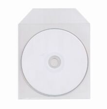 100 THIN CPP Clear Plastic Sleeve Bag with Flap for CD DVD Disc 60 Microns picture