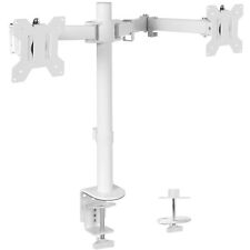 VIVO White Dual Monitor Desk Mount Adjustable Stand, Fits Screens up to 30
