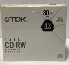 TDK DATA CD-RW For Computer Writers 80min 700MB - QTY 10 Discs (FC208-3Q2114 picture