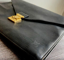 Pre-Loved Louis Vuitton Brief Case Black Epi Leather Serviettee Conseiller picture