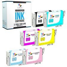 6PK Black Color 98 99 Ink Cartridges for Epson T098 T099 1BK 1CMY 1LC 1LM Combo picture