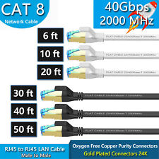 Cat8 Ethernet Cable 1.5-50FT Super Speed 40Gbps/2000Mhz RJ45 Flat cord picture