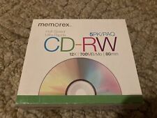 Memorex High Speed Blank CD-RW (12x|700MB/Mo|80 Min) 5 PACK (PERFECT CONDITION) picture