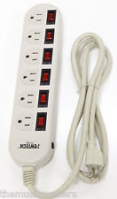 6 Outlet Surge Power Strip with 6 Lighted ON/OFF Switches ONE Switch Every Plug picture
