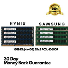 Lot of 4 Samsung, Hynix 16GB (4x4GB) 2Rx8 DDR3L-10600R Server Memory Ram picture
