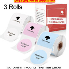 3 Rolls 50mm Round Thermal Label 140PCS for Phomemo M110 M120 M200 M220 Printer picture
