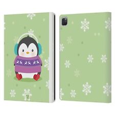 HEAD CASE DESIGNS KAWAII CHRISTMAS PENGUINS LEATHER BOOK CASE FOR APPLE iPAD picture