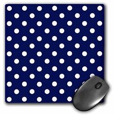 3dRose Navy Blue and White Polka Dot Print MousePad picture