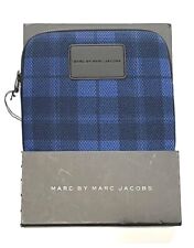 Marc Jacobs Padded Ipad Tablet Case Cover Sleeve - Indigo blue plaid - 10