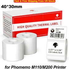 3 Rolls 40x30mm Sticker Label Adhesive Tag Paper for Phomemo M110 M220 Printer picture