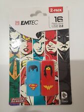 Emtec Superman & Wonder Woman 16GB USB 2.0 Flash Drive. 2 Pack. Justice League  picture
