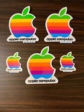 Rare Vintage 1980s Apple Computer Rainbow Stickers Decals Macintosh Lot of 5 picture