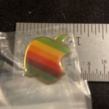 Apple ii Metal Multicolor Rainbow Gold logo Badge decal Rare Vintage NOS picture